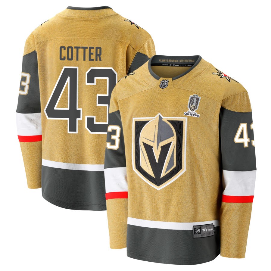 Paul Cotter  Vegas Golden Knights Fanatics Branded 2023 Stanley Cup Champions Home Breakaway Jersey - Gold