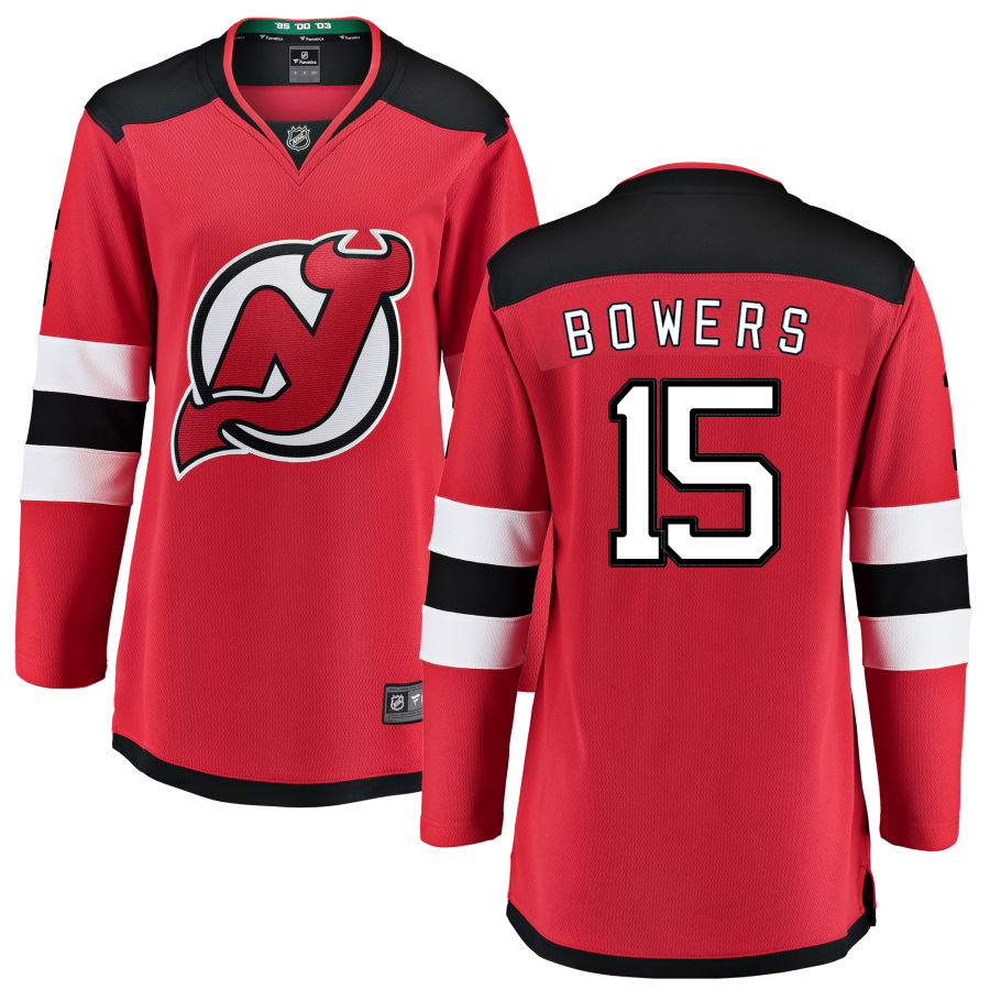 Shane Bowers New Jersey Devils Fanatics Branded Women's Home Breakaway Jersey - Red