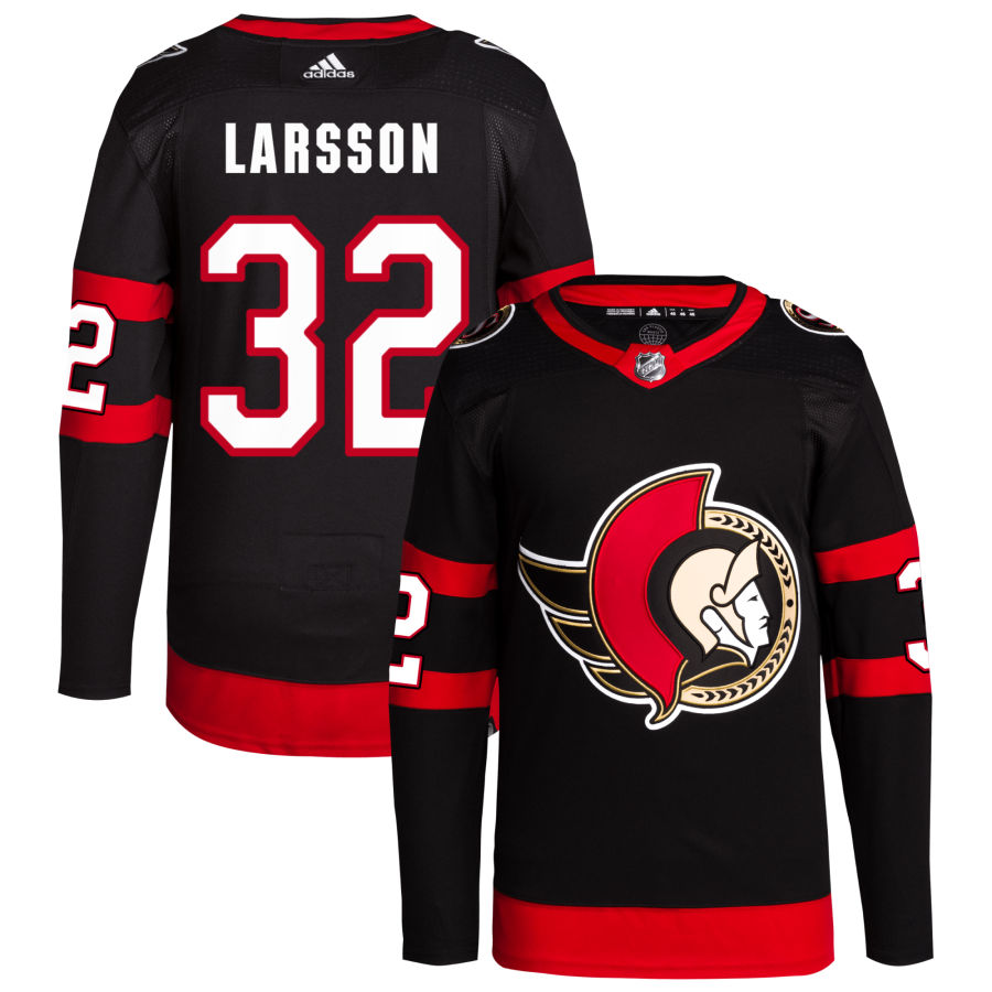 Jacob Larsson Ottawa Senators adidas Home Primegreen Authentic Pro Jersey - Black