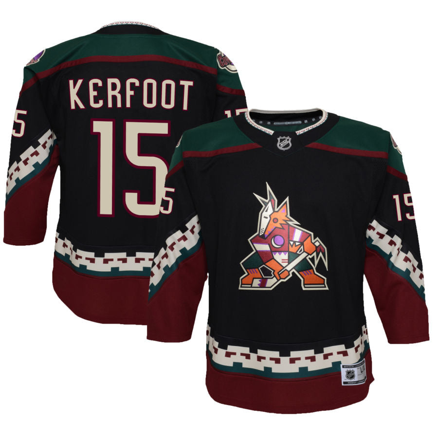 Alexander Kerfoot Arizona Coyotes Youth 2021/22 Home Premier Jersey - Black