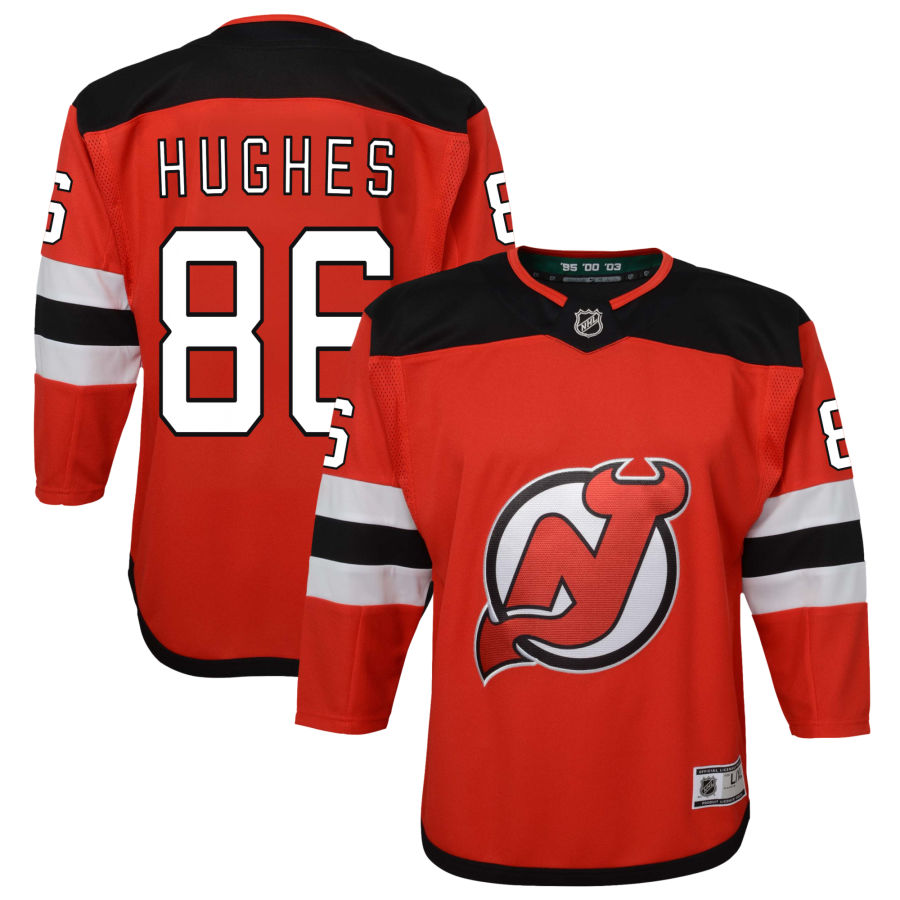 Jack Hughes New Jersey Devils Youth Home Premier Jersey - Red